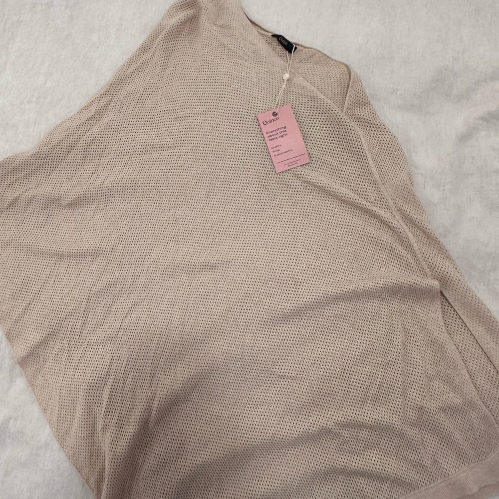 Quince Tan Knit Shawl or Nursing Cover